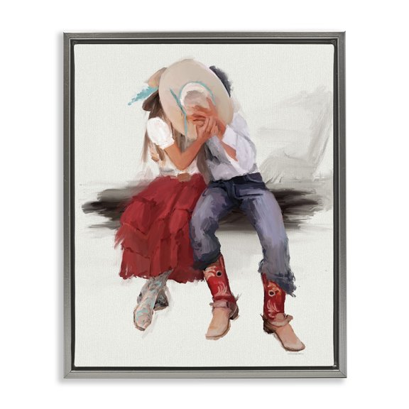 Stupell Industries Bohemian Gray Floating Frame Canvas Art, 17 x 21, by Kamdon Kreations