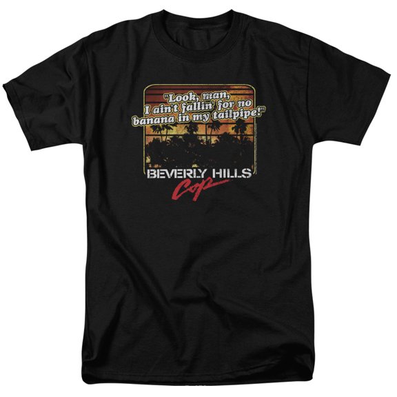 Beverly Hills Cop Banana In My Tailpipe Adult 18/1 T-Shirt Black