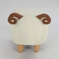 thumbnail image 6 of Decorative Animal Storage Stool for Kids, Durable Storage Wood Foot Stool Rest Legs, Bedroom Furniture, White Sheep Footstool Look, Cartoon Chair for Home with Solid Wood Legs, 6 of 7