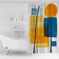 thumbnail image 2 of Shower Curtain Bathroom Set Orange Gradient Abstract Geometric Waterproof Fabric Shower Curtains with Grommets&Hooks Color Block Impressionist Style Privacy Bath Curtain for Bathtub 48x72in, 2 of 7