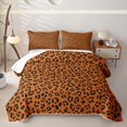 thumbnail image 2 of Erosebridal Animal Cheetah Printed Twin Quilt Set for Boys Girls, Leopard Wildlife Twin Coverlet Set, Orange, 2pcs, 2 of 7