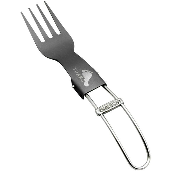 TOAKS Titanium Folding Fork for Outdoor Camping - Silver