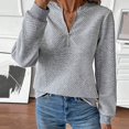 thumbnail image 6 of Valueadd Women's Long Sleeve T-shirt Knitted Fabric Sweatshirt Zipper Long Sleeved Womens Top, 6 of 7