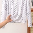thumbnail image 5 of QSAWXQZ Women's Modal Printed Pajama Top Crew Neck Polka Dots Long Sleeves Reffle Hem Relaxed Sleep Tee Lounge Top for Summer 2XL, 5 of 5