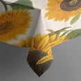 thumbnail image 3 of White Sunflower Seed Leaf Pattern Rectangle Tablecloth 60"x84",Waterproof Polyester Rectangle Table Cloth, Wipeable Spillproof Polyester Tablecloth for Dining, Camping, Indoor and Outdoor, 3 of 5