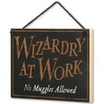 thumbnail image 2 of Decoración de pared de madera, los magos de Harry Potter dan la bienvenida a los muggles, tolerados, 2 of 7