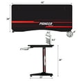 thumbnail image 5 of Vineego 43-inch Gaming Desk T-Shaped Legs Carbon Fiber Surface PC Laptop Racing Computer Table with Cup Holder & Headphone Hook (Black), 5 of 7