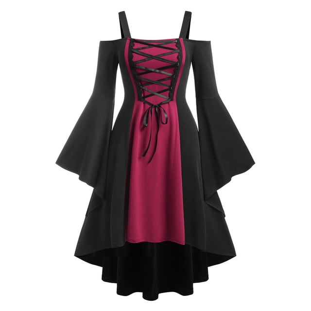 Vestido de Talla Grande de Encaje de Manga Campana Rosegal vestidos vintage tallas grandes