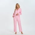 thumbnail image 3 of Womenp pajama set， Milk Silk Leopard Print Long Sleeve Pajama Set for women, 3 of 5