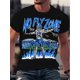 thumbnail image 1 of Camiseta con estampado de calavera para hombre: poliéster cómodo y transpirable, cuello redondo, manga corta, perfecta para el verano, grafiti divertido, estampado digital, estampado hip-hop., 1 of 5