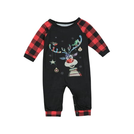 

Pudcoco Family Matching Pajamas Christmas Theme with Cartoon Sleepwears