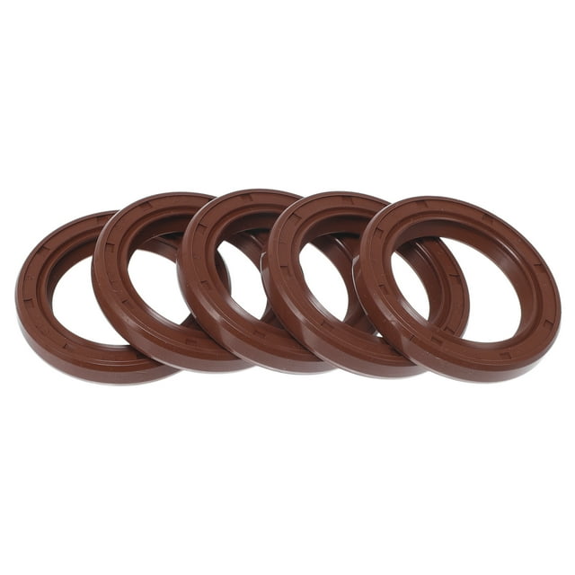 Sellos de Aceite Universales TC Doble Labio con Resorte de Acero 25x35x5mm Alta Presión Caucho FKM Marrón 5 Pcs