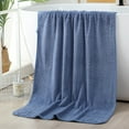 thumbnail image 2 of Mecorevxz Velvet Bath Towels 70 x 140 Inches,Extra Large & Light Weight,Quicker to Dry,Super Soft & Absorbent,Suitable for Wrap Yourself in,Navy, 2 of 5
