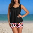 thumbnail image 1 of Trajes de baño para mujer, Trajes de baño para mujer, Traje de baño bikini de tirantes sin espalda de color liso para mujer, Conjunto de bikini con bloques de color y hombros descubiertos, Traje de ba, 1 of 5