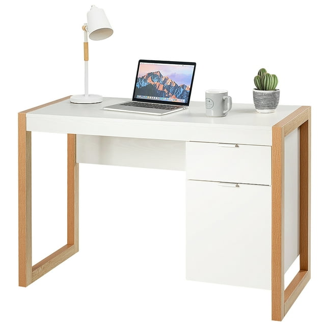Costway Computer Desk Workstation Table With Drawers Home Office