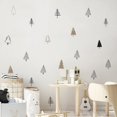 thumbnail image 2 of Pegatinas de pared de dibujos animados para niños, pegatinas de vinilo extraíbles, decoración Interior del hogar, negro, Beige, árbol de navidad, copo de nieve, 2 of 4