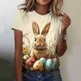 thumbnail image 3 of Xuety Womens Plus Size Easter Tops Bunny Graphic Tee Summer Casual Short Sleeve Tops Happy Easter Tshirt Peeps Tops, 3 of 4