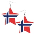 thumbnail image 6 of Leather Star Hook Earrings Norway Flag Print Earring Dangle Drop Earring For Women, 6 of 6
