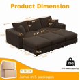 thumbnail image 3 of 82.7" Modular Sectional Sofa, 3-Seat Upholstered Sofa Cloud Couch, Deep Seat Convertible Sofa Lounge Chair with Soft Pillows and 3 Ottomans for Living Room, Apartment, Office, Camel, 3 of 10