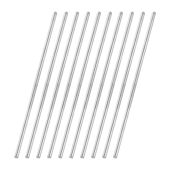 Uxcell 10 Pcs 304 Stainless Steel Round Rod, 1/8" Diameter, 6"(150mm) Length Metal Solid Shaft Rods, Steel Stick Lathe Bar Stock for Crafts DIY Models Plane Ship Cars