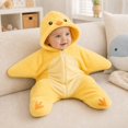 thumbnail image 5 of Starfish Baby Outfit, Animal Star Shape Flannel Romper for Baby 0-3 Months, Soft Warm Zip Jumpsuit, Cozy Sleepwear Playwear (, 70cm(0-3months)), 5 of 7