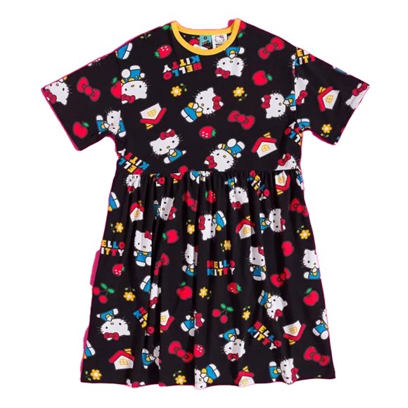 Hello Kitty Womens Classic All-Over Print Smock Dress