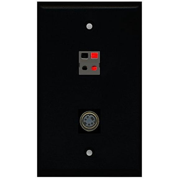RiteAV - Black 1 Port S-Video 1 Port Speaker Wall Plate