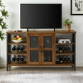 thumbnail image 5 of Industrial Wine Bar Cabinet, Cosymart Liquor Storage Credenza, Sideboard with Wine Racks & Stemware Holder (Hazelnut Brown, 55.12''w x 13.78''d x 30.31' ' h), 5 of 5