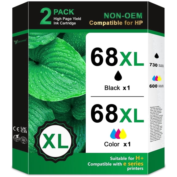 68XL 68 Ink Cartridges Compatible for 68 XL 68e Ink Cartridge Work with Envy 6155e 6555e 6100e 6500e 6552e 6558e Printers (Black, Tri-Color)