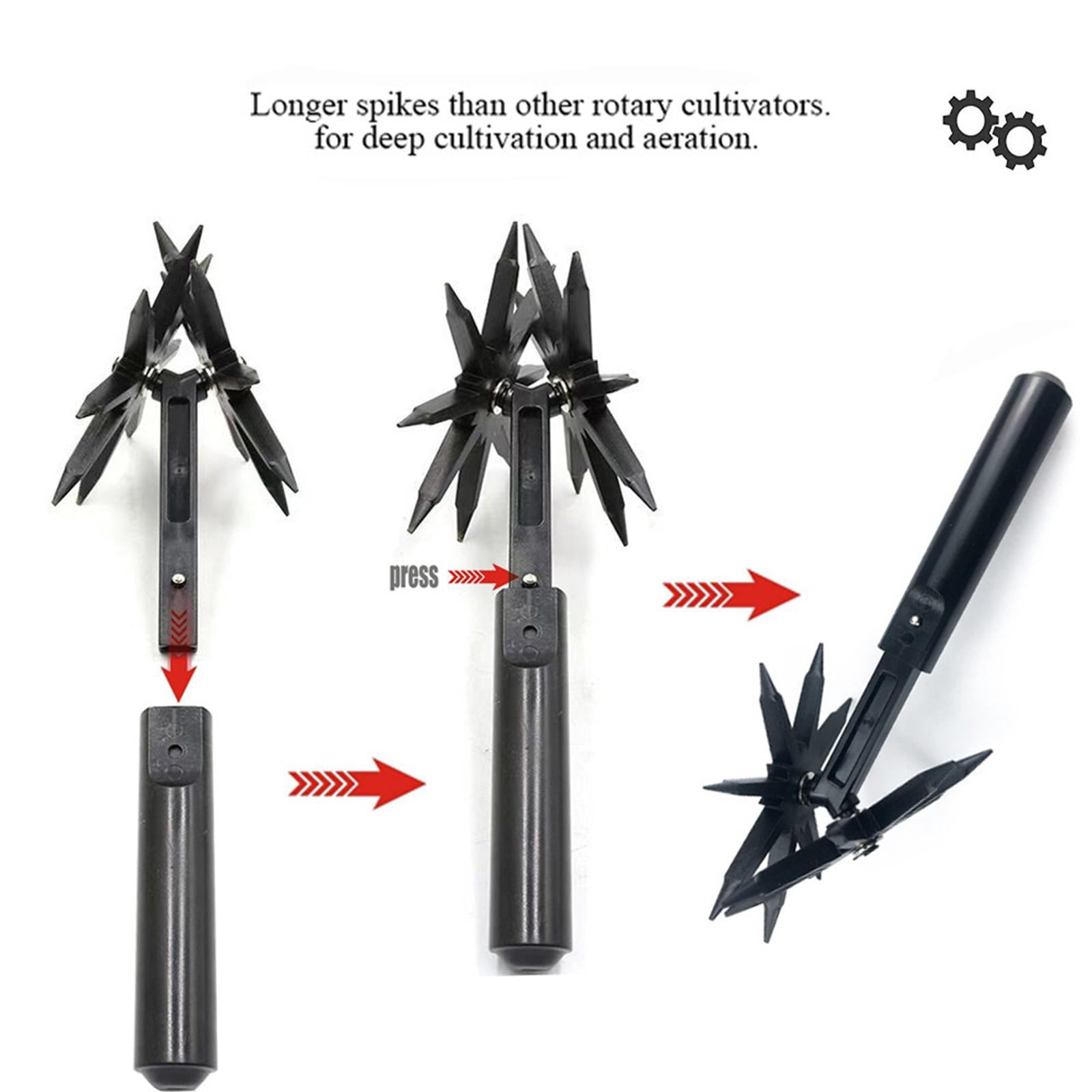Bothyi Rotary Cultivator Tool Manual Gardening Tool for Soil Mixing Reseeding Grass