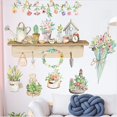 thumbnail image 2 of Conjunto de pegatinas de pared ZHCH pájaros flores en macetas Decoración de pared para sala de estar dormitorio oficina, 2 of 5