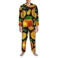 thumbnail image 3 of Fotbe Tangerine Pijama de Hombre con Estampado de Manga Larga, Conjunto de 2 Piezas, Ropa de Dormir Suave y Cómoda con Bolsillos-Large, 3 of 7