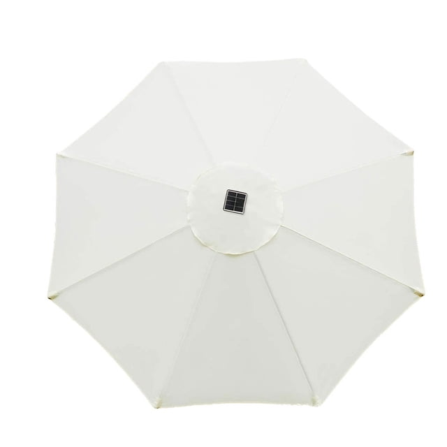 Youkk Housse de Parasol Extérieur Imperméable Matériaux Anti-UV Remplacement de Parasol en Polyester Extérieur Blanc