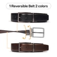 thumbnail image 6 of Fianmy Men's Reversible Belt 1 Piece, 1 3/8" Leather Dress Casual Belt for Men, Trim to Fit for Elegant Style, 6 of 7