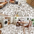 thumbnail image 6 of 4x6 Area Rugs, Brown Flower Non-Skid Rubber Backing Large Rectangle Rugs - Living Room Bedroom Home Office, Vintage Farmhouse Boho Leaf Spring Plant Indoor Floor Mat Carpets Washable Rug, 6 of 9
