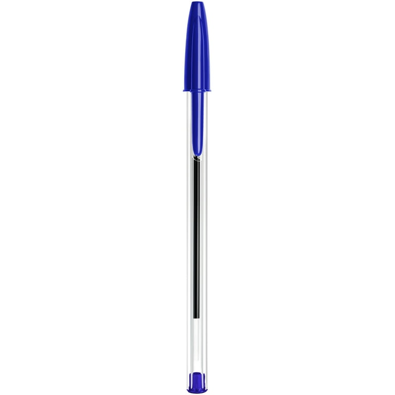 Bic Cristal Xtra Smooth Ballpoint Pen, Stick, Medium 1 mm, Blue Ink, Clear Barrel, 500/Pack