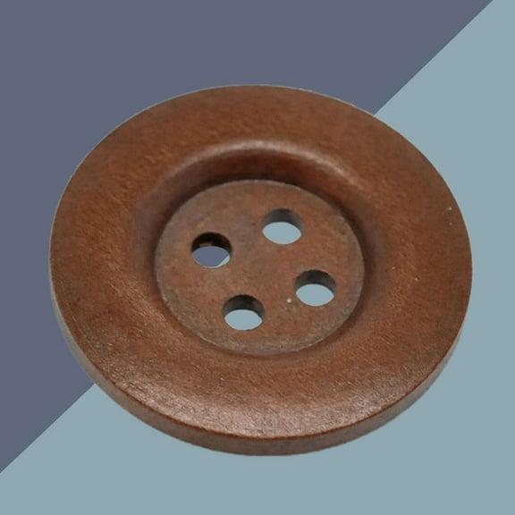 BESTOYARD 30Pcs 4 Holes Wooden Buttons Brown Durable for Sewing and Knitting Projects
