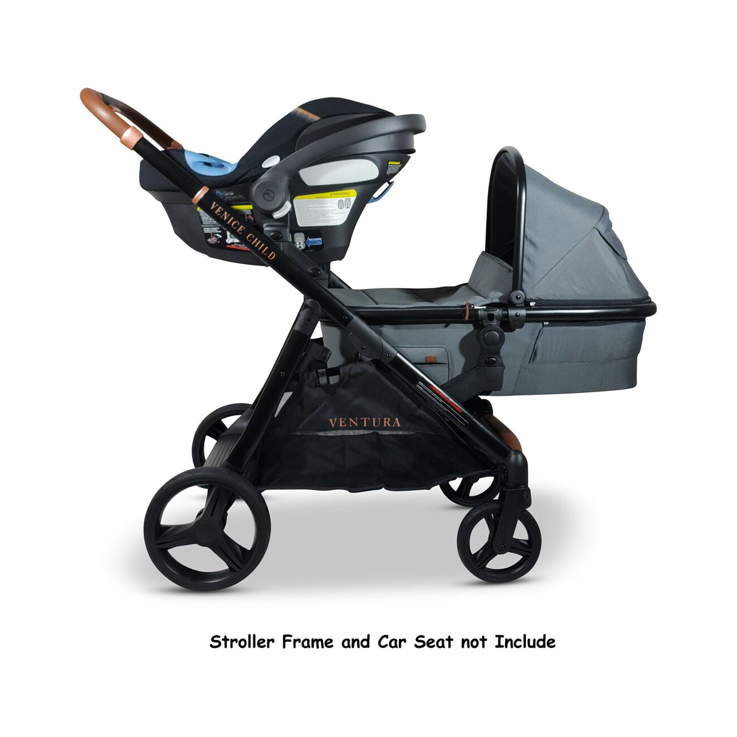Venice Child Ventura Single-to-Double Sit-n-Stand Stroller Stand-Alone Bassinet
