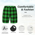 thumbnail image 5 of Gaeub Buffalo Plaid Green Black Mens Swim Trunks Stretch Beach Shorts Quick Dry for Men Swim Shorts Swimwear with Pockets- X-Large, 5 of 9
