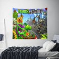 thumbnail image 5 of Plants Vs Zombies Wall Tapestry Cartoon Poster Wall Hanging Tapestry for College Dorm Living Room Bedroom Decoration 59x59 Inch, 5 of 8