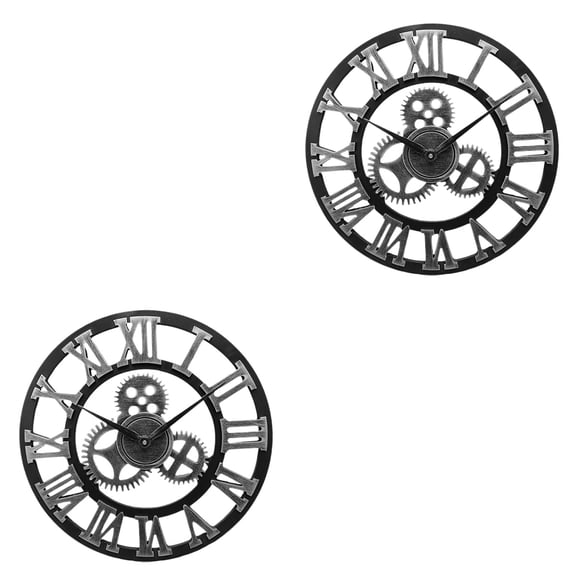 2 Pack Battery Operated Wall Clocks Elegant Children's Room Office