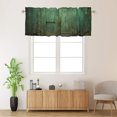 thumbnail image 2 of Rustic Barn Door Kitchen Window Curtain Valance Green Old Wooden Farmhouse Door Window Treatment Valance Curtains for Bathroom 54 by 18 in, 1 Panel, 2 of 6