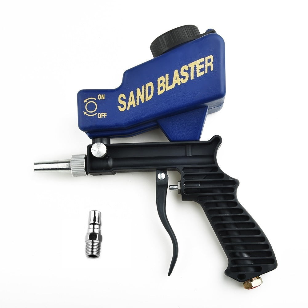 New Media Spot Sand Blaster Gun Hand Held Portable Air Gravity Feed Sandblaster 