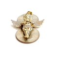 thumbnail image 5 of 14k yellow Gold 3D full body angel Pendant cubic zirconia fine jewelry 9.3g, 5 of 12