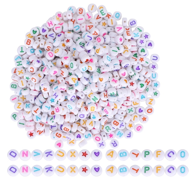 Letter Beads, Acrylic DIY Letter Beads, Lightweight Round For Bracelets Necklaces