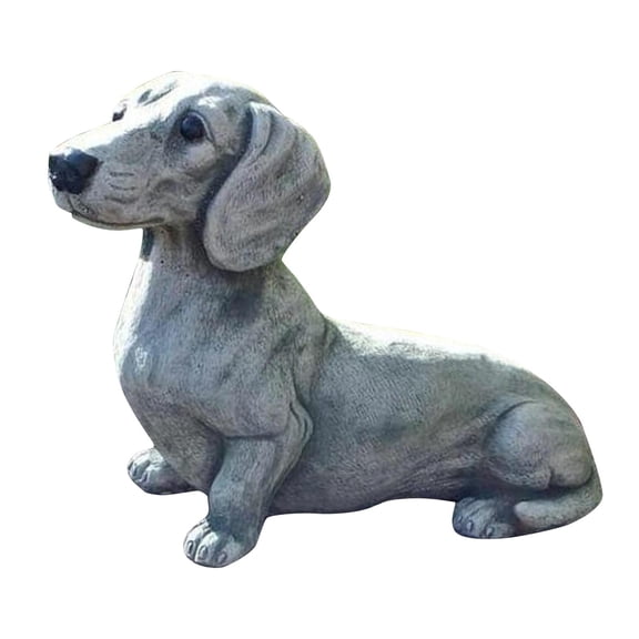 Dachshund Dog Garden Statue with Stone-Like Finish, Charming Outdoor Decor for Yard & Patio, Garden Sculpture for Front Yard Decorations Outdoor, 1 Pack Resin Figurine