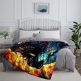 thumbnail image 4 of Blanket ，Colorful Demon Wolf Print Blanket，Lightweight Cozy Warm Plush Blanket, 4 of 4