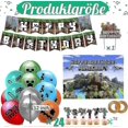 thumbnail image 3 of Minecraft Game Themed Kids Birthday Party Supplies Kit Balloons Banner Cake Topper Backdrop Decor Set, 3 of 4