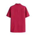 thumbnail image 6 of Dolkfu Summer Shirt Mens Henley Cotton T Shirt Button Band Collar Short Sleeve Red Men T Shirts XXL, 6 of 7