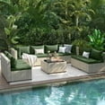 thumbnail image 3 of UDPATIO 9 Pieces Outdoor Patio Furniture Set with 44" Fire Pit Table, Outdoor Wicker Patio Conversation Set with Cushions for Backyard, Porch, Garden(Green), 3 of 7